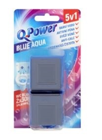Q power blue WC blok do nádržky 2x45g - Drogerie Koupelna a WC Vonné závěsky